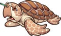 Sad sea turtle crying